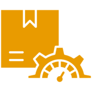 Illustration of document with settings and speed icons.
