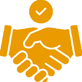 Handshake with a clock symbolizing timely agreements.